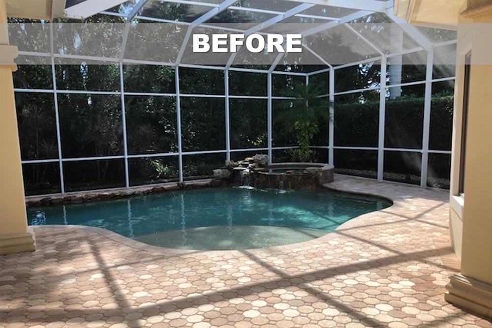 Before Image of the Pool and Enclosure